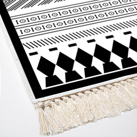 Dekoreko Kaymaz Taban Djt Mutfak Halısı Trend Saçaklı İskandinav M1273