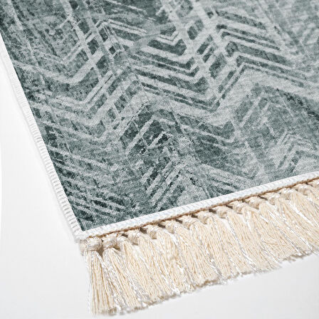 Dekoreko Kaymaz Taban Djt Mutfak Halısı Star Pamuk Saçaklı İskandinav F5083