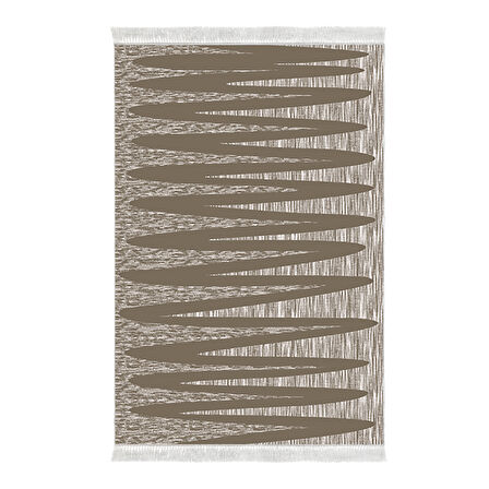 Dekoreko Kaymaz Taban Djt Salon Halısı Yıldız Deri Saçaklı Modern M5045