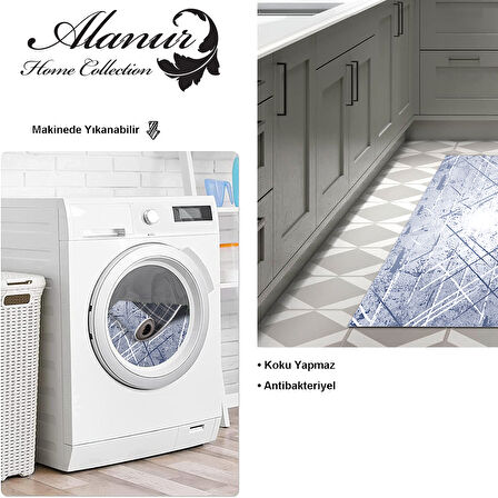 Dekoreko Kaymaz Taban Djt Mutfak Halısı Star Pamuk Modern M5003