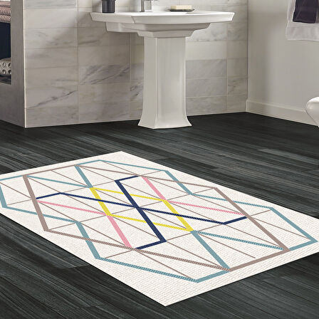 Dekoreko Kaymaz Taban Djt Banyo Halısı Trend Modern P1525