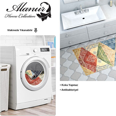 Dekoreko Kaymaz Taban Djt Banyo Halısı Star Pamuk İskandinav S5047