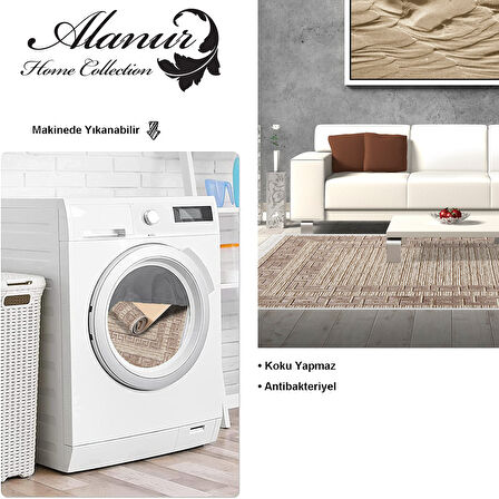 Dekoreko Kaymaz Taban Djt Salon Halısı Yıldız Deri Saçaklı Modern F5036