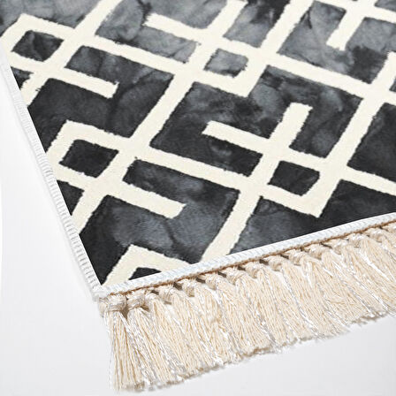 Dekoreko Kaymaz Taban Djt Mutfak Halısı Yıldız Deri Saçaklı İskandinav S5039