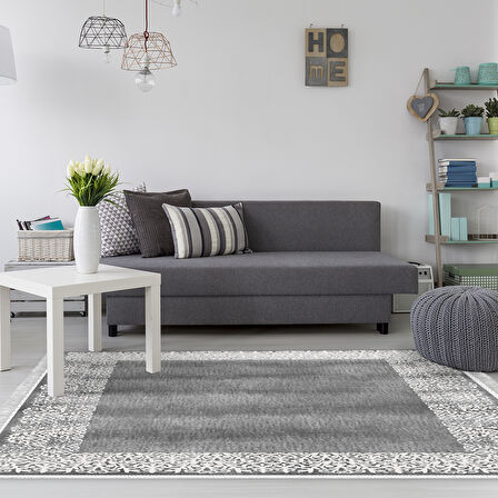 Dekoreko Kaymaz Taban Djt Salon Halısı Yıldız Deri Saçaklı Modern 1460