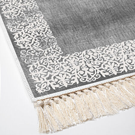 Dekoreko Kaymaz Taban Djt Salon Halısı Yıldız Deri Saçaklı Modern 1460