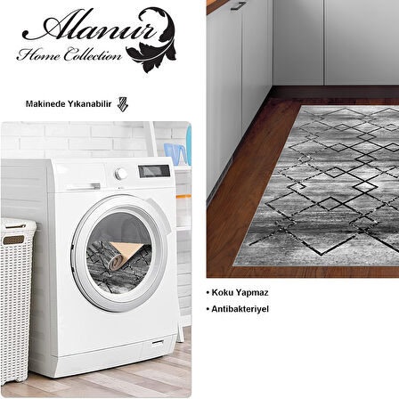 Dekoreko Kaymaz Taban Djt Mutfak Halısı Yıldız Deri Modern M5006