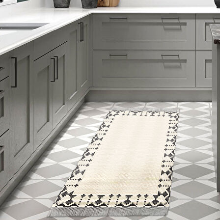 Dekoreko Kaymaz Taban Djt Mutfak Halısı Trend Saçaklı Modern 1945