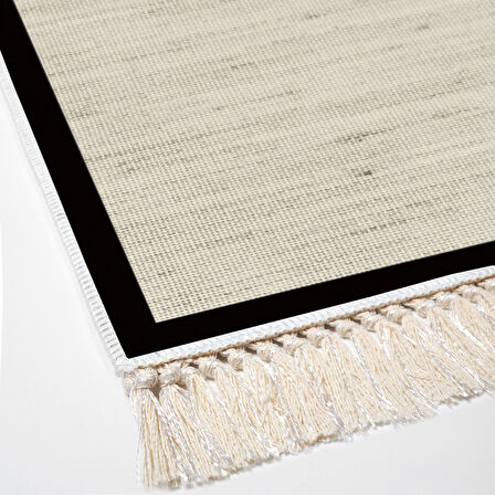 Alanur Home Kaymaz Taban Djt Banyo Mutfak Salon Halı  Trend Saçaklı Dokuma Desen E5001