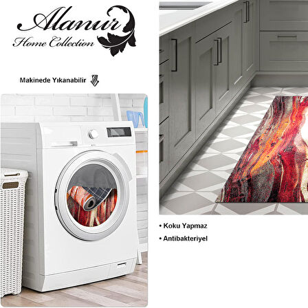 Dekoreko Kaymaz Taban Djt Mutfak Halısı Star Pamuk Modern S5050