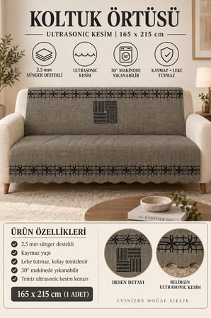 Çok Amaçlı Kadife Koltuk Örtüsü Kaymaz Süngerli 165x215 cm Modern Bohem Çekyat Şalı Piknik Masa Örtüsü ALK3