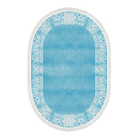 Dekoreko Kaymaz Taban Djt Mutfak Halısı Star Pamuk Saçaklı Oval Modern 1460