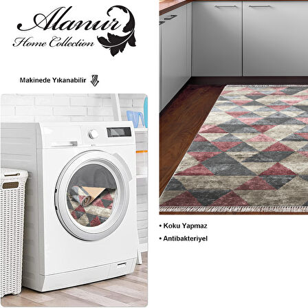 Dekoreko Kaymaz Taban Djt Mutfak Halısı Yıldız Deri Saçaklı İskandinav 661M