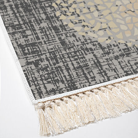 Dekoreko Kaymaz Taban Djt Mutfak Halısı Star Pamuk Saçaklı Modern E4052