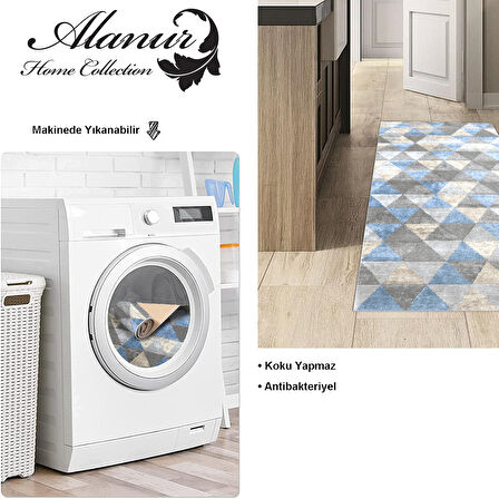 Dekoreko Kaymaz Taban Djt Mutfak Halısı Yıldız Deri İskandinav 661M