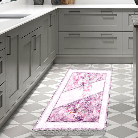 Dekoreko Kaymaz Taban Djt Mutfak Halısı Yıldız Deri Saçaklı Modern 729