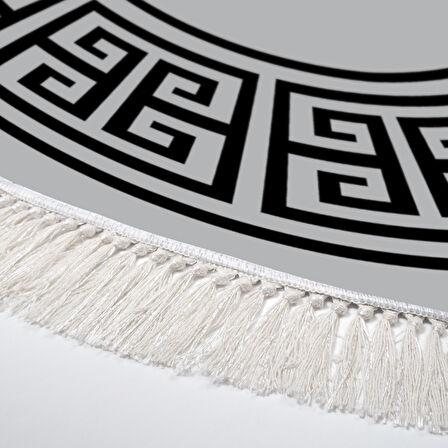 Dekoreko Kaymaz Taban Djt Mutfak Halısı Trend Saçaklı Yuvarlak Modern 608M