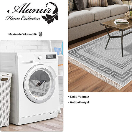 Dekoreko Kaymaz Taban Djt Salon Halısı Star Pamuk Saçaklı Modern Kt418