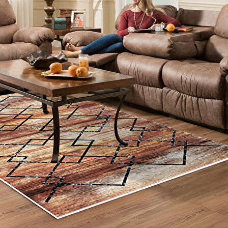 Dekoreko Kaymaz Taban Djt Salon Halısı Star Pamuk Modern M5006