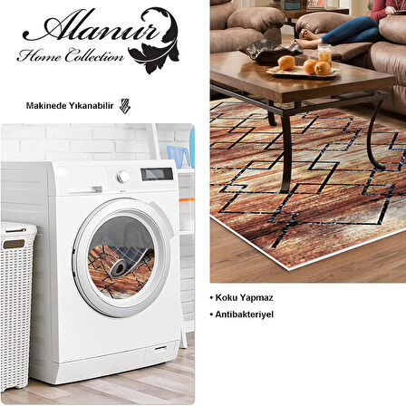 Dekoreko Kaymaz Taban Djt Salon Halısı Star Pamuk Modern M5006