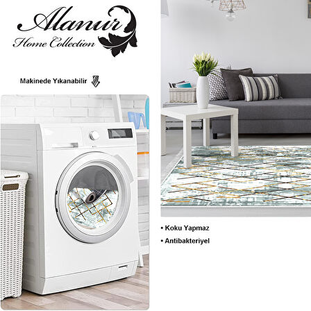 Dekoreko Kaymaz Taban Djt Salon Halısı Star Pamuk Saçaklı Modern M5026