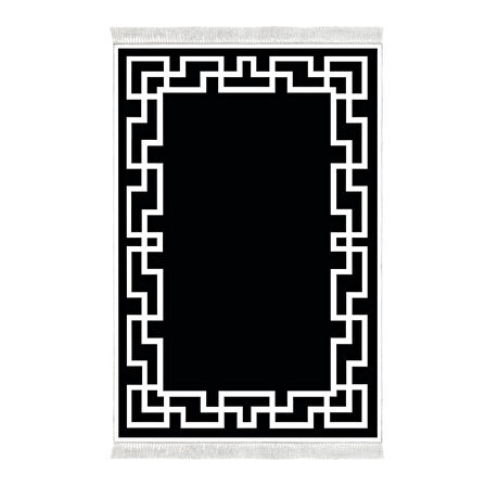 Dekoreko Kaymaz Taban Djt Banyo Halısı Yıldız Deri Saçaklı Modern F5035