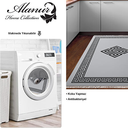 Dekoreko Kaymaz Taban Djt Mutfak Halısı Star Pamuk Saçaklı Modern 656M