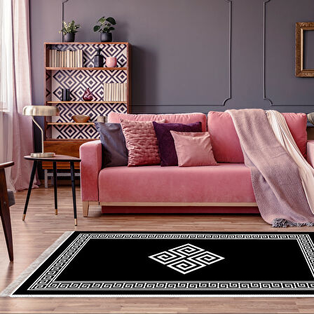 Dekoreko Kaymaz Taban Djt Salon Halısı Star Pamuk Saçaklı Modern 656M