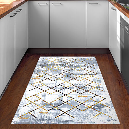 Dekoreko Kaymaz Taban Djt Mutfak Halısı Star Pamuk Modern M5026