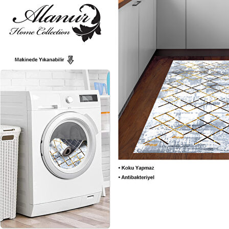 Dekoreko Kaymaz Taban Djt Mutfak Halısı Star Pamuk Modern M5026