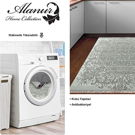 Dekoreko Kaymaz Taban Djt Mutfak Halısı Star Pamuk Saçaklı Modern 1488