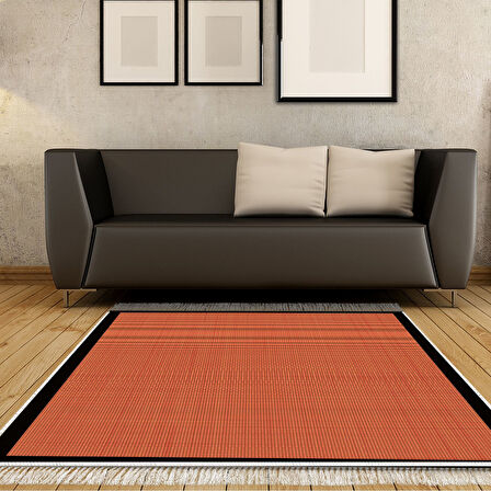 Alanur Home Kaymaz Taban Djt Banyo Mutfak Salon Halı  Trend Saçaklı Dokuma Desen E5007