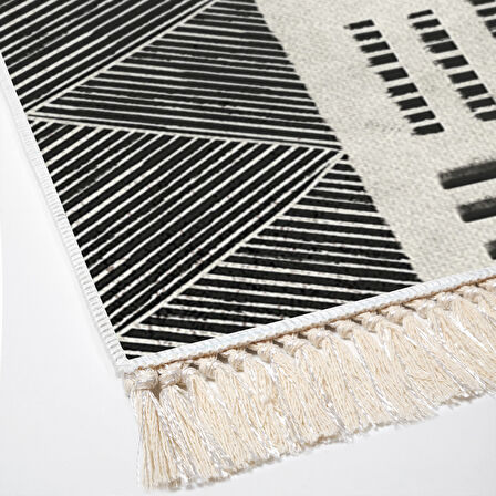 Dekoreko Kaymaz Taban Djt Mutfak Halısı Trend Saçaklı İskandinav M1282