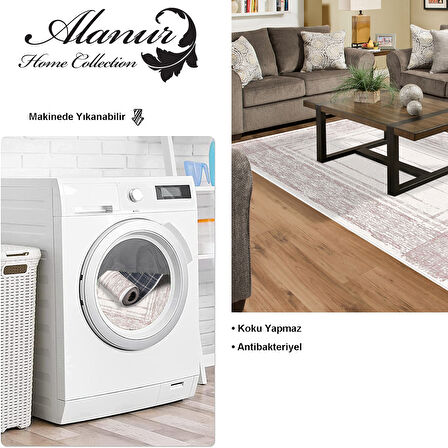 Dekoreko Kaymaz Taban Djt Salon Halısı Star Pamuk Modern M5076