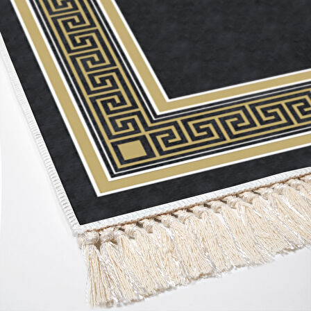 Dekoreko Kaymaz Taban Djt Salon Halısı Trend Saçaklı Modern M5140