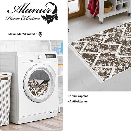 Dekoreko Kaymaz Taban Djt Mutfak Halısı Trend Saçaklı İskandinav F5128