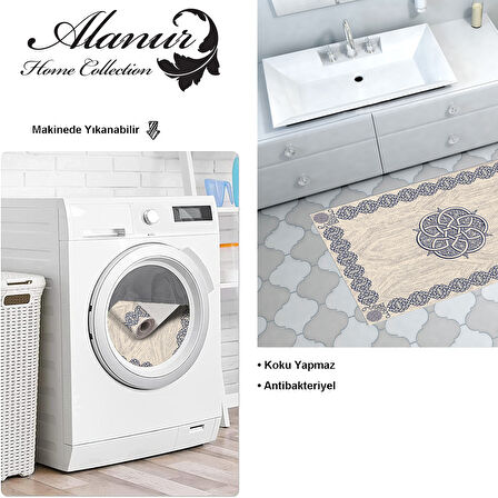 Dekoreko Kaymaz Taban Djt Banyo Halısı Trend Modern 1319