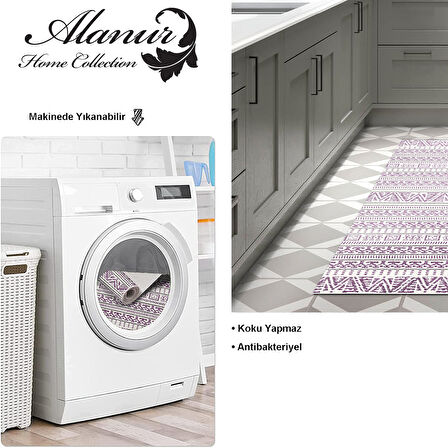 Dekoreko Kaymaz Taban Djt Mutfak Halısı Trend İskandinav F5082