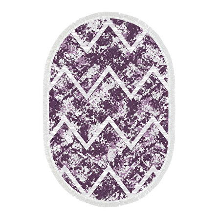 Dekoreko Kaymaz Taban Djt Salon Halısı Star Pamuk Saçaklı Oval İskandinav F5128