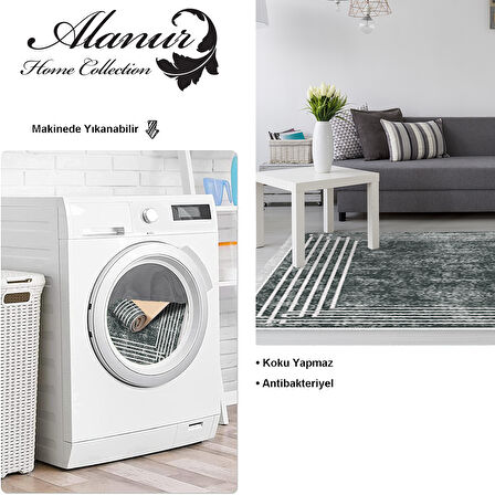 Dekoreko Kaymaz Taban Djt Salon Halısı Yıldız Deri Saçaklı Modern M5142