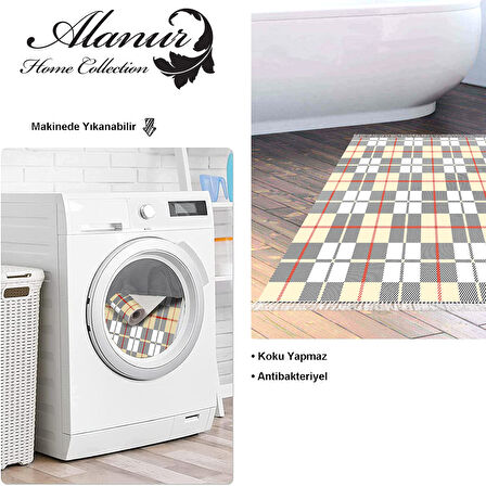 Dekoreko Kaymaz Taban Djt Banyo Halısı Trend Saçaklı Modern 750