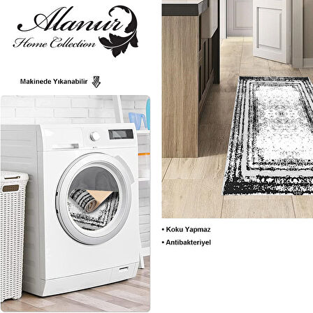 Dekoreko Kaymaz Taban Djt Mutfak Halısı Yıldız Deri Modern M5132