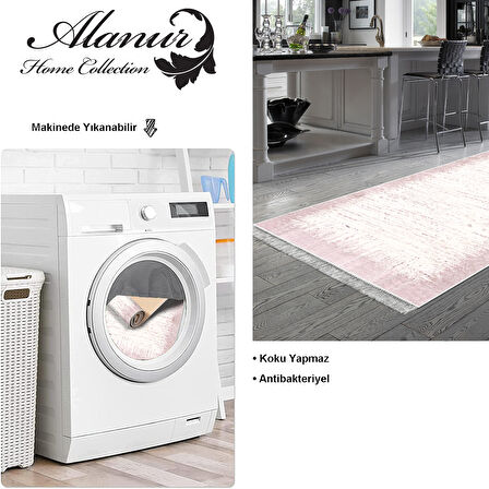 Dekoreko Kaymaz Taban Djt Mutfak Halısı Yıldız Deri Saçaklı Modern 1342