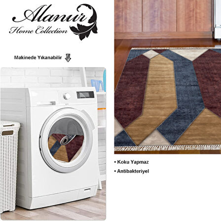 Dekoreko Kaymaz Taban Djt Mutfak Halısı Star Pamuk Saçaklı Modern S6506