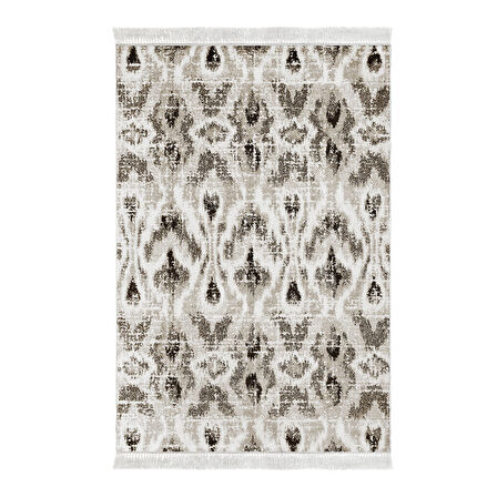 Dekoreko Kaymaz Taban Djt Salon Halısı Yıldız Deri Saçaklı İskandinav F5136