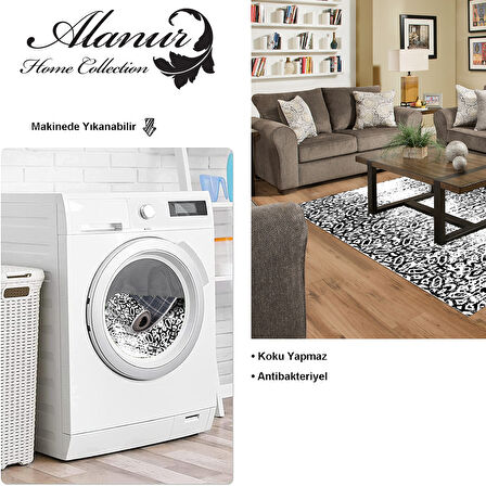 Dekoreko Kaymaz Taban Djt Salon Halısı Star Pamuk İskandinav Mu123