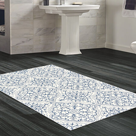 Dekoreko Kaymaz Taban Djt Banyo Halısı Star Pamuk Modern 1906M