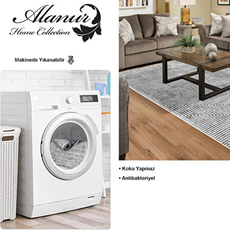 Dekoreko Kaymaz Taban Djt Salon Halısı Star Pamuk Saçaklı Modern Mu134