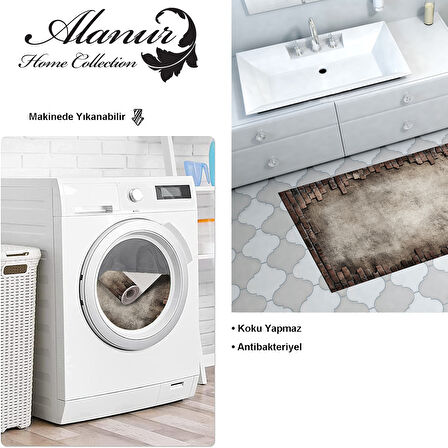Dekoreko Kaymaz Taban Djt Banyo Halısı Trend Modern F5049