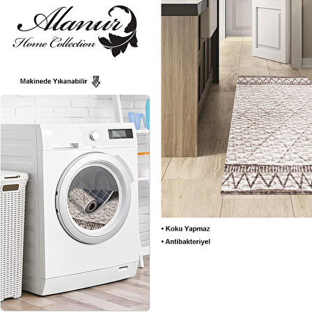 Dekoreko Kaymaz Taban Djt Mutfak Halısı Star Pamuk İskandinav F5081